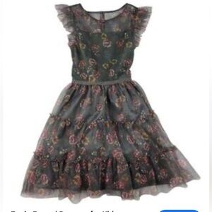 Zunie Kids Dress - Charcoal and Rose